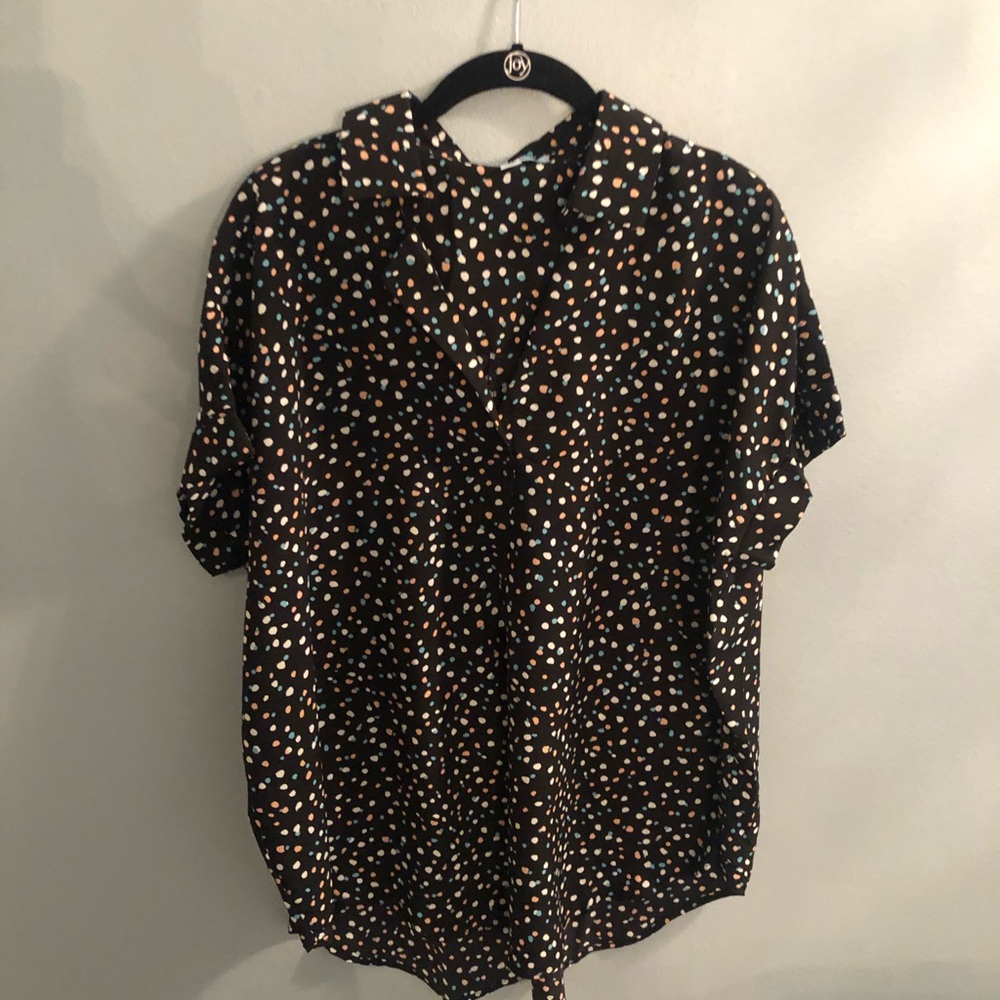 She + Sky polka dot shirt
